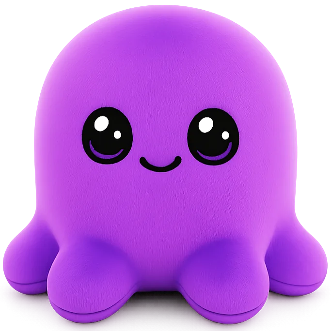 Beast with his little smile and soft purple plush feet