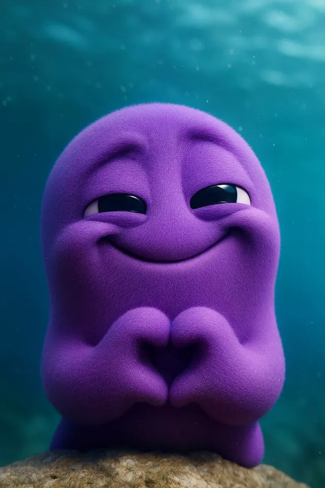 Close-up of a smiling Beast underwater