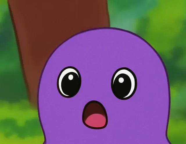 Close-up of a surprised cartoon Beast