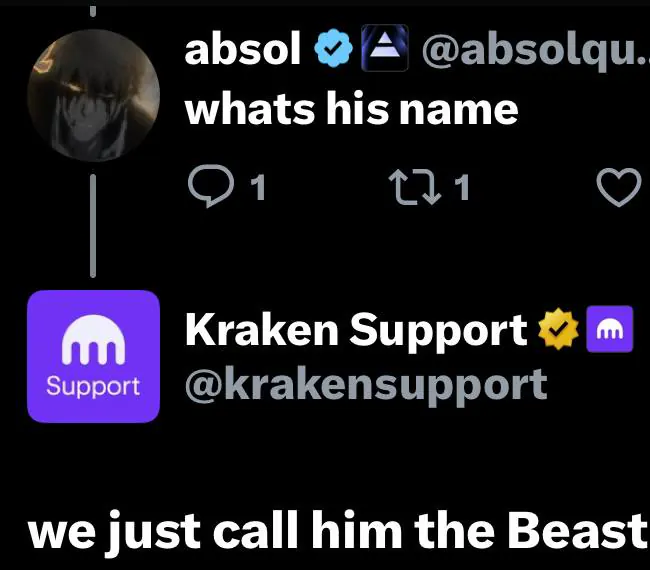 Kraken Support naming the mascot Beast