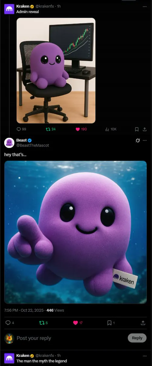 Kraken's Beast admin reveal post