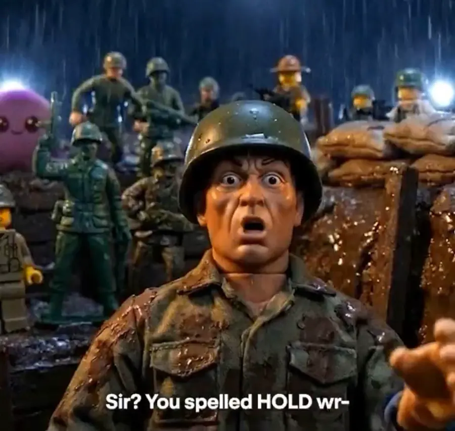 Beast appearing among figurines in a Kraken advert